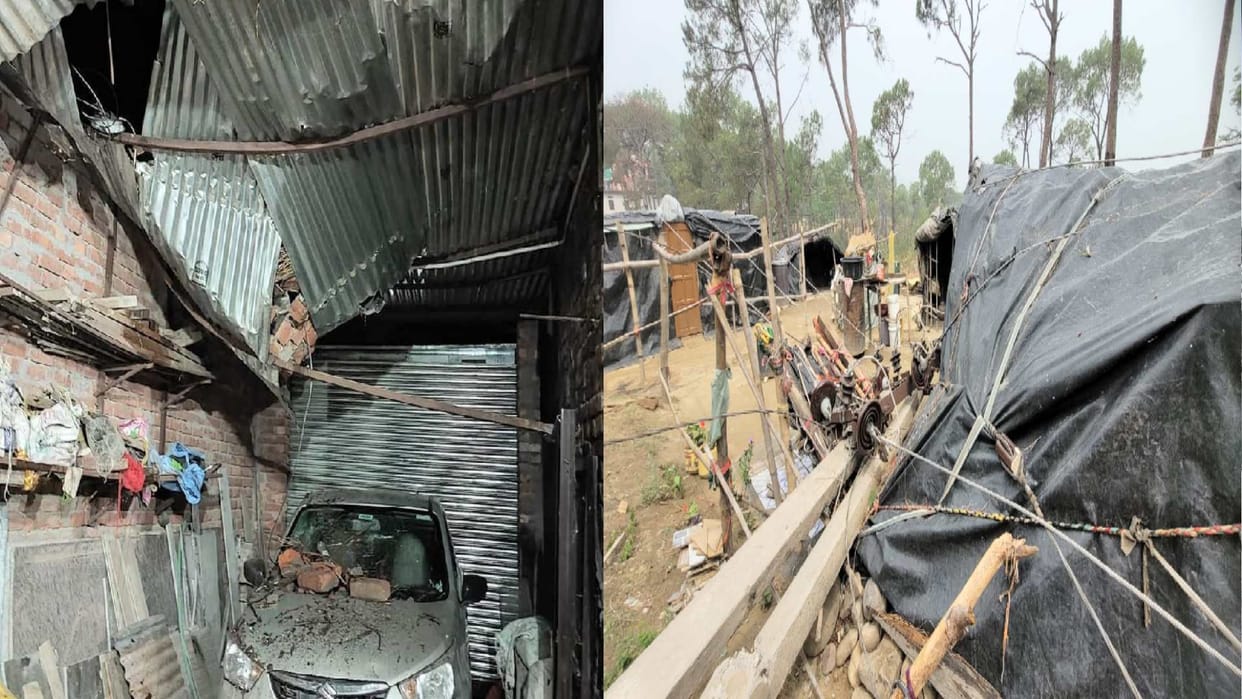 Devastation due to storm in six districts,  houses, cowsheds damaged, blackout in 90 panchayats of Sirmaur