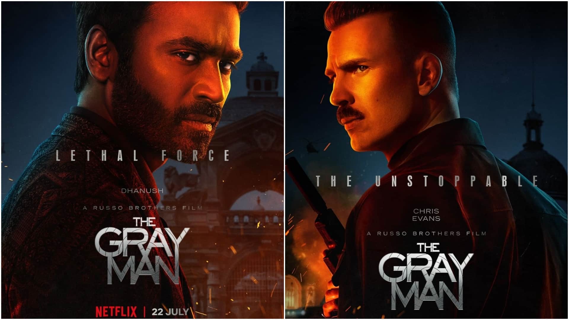 The Gray Man: Netfilx launches the Character poster of Dhanush's first Hollywood film the trailer of The Gray Man to be released on 24th may