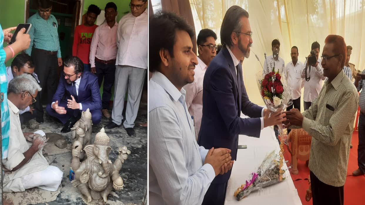 UK diplomat Alan Gemmel stunned to reach terracotta village Aurangabad