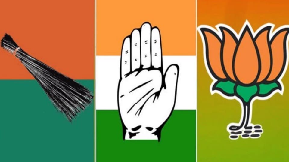 Poster war in political parties for victory in Rajendra Nagar by-election in delhi
