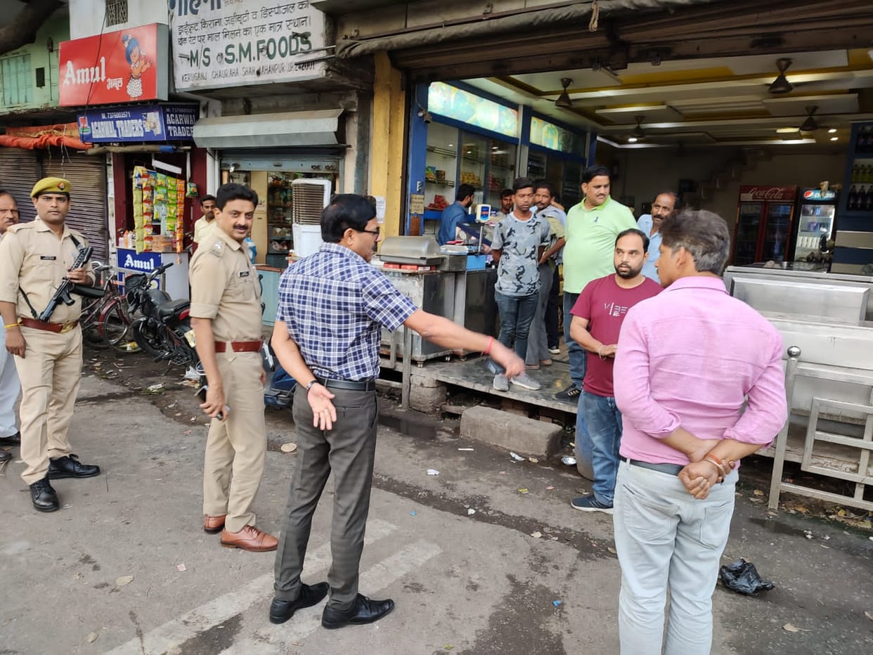 Administration removed encroachment at Hardoi bypass intersection