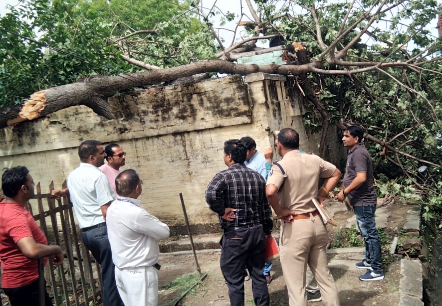Trees and pillars fell in storm and rain, rail traffic also affected