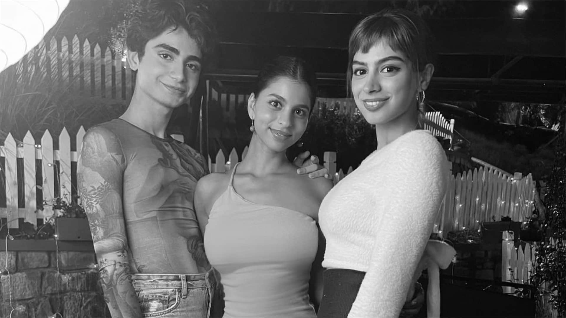 suhana khan celebrate 22nd birthday wearing extremely figure hugging one shoulder dress with friends