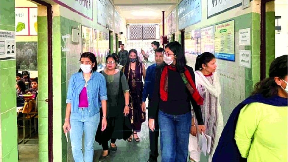swati maliwal inspects mcd schools syringes broken liquor bottles and drugs found in schools seeks response from commissioner