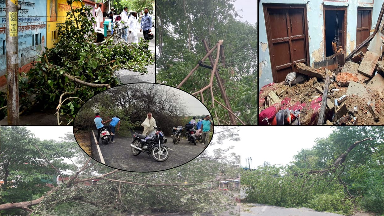 Weather: Destruction due to storm and rain, power supply of hundreds of village stalled, trees and pillars collapsed