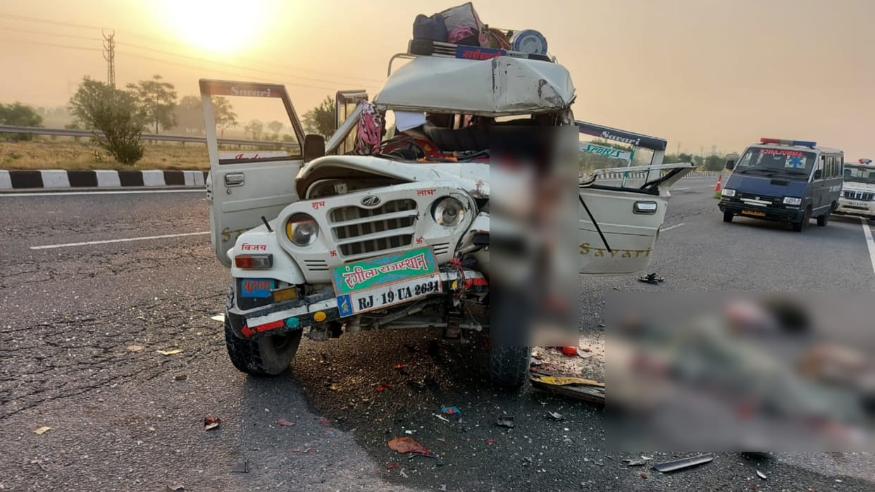 Haryana Tauru two big accident on KMP Expressway pilgrims returning from char dham vehicle met accident two dead 7 injured another accident two bikers died