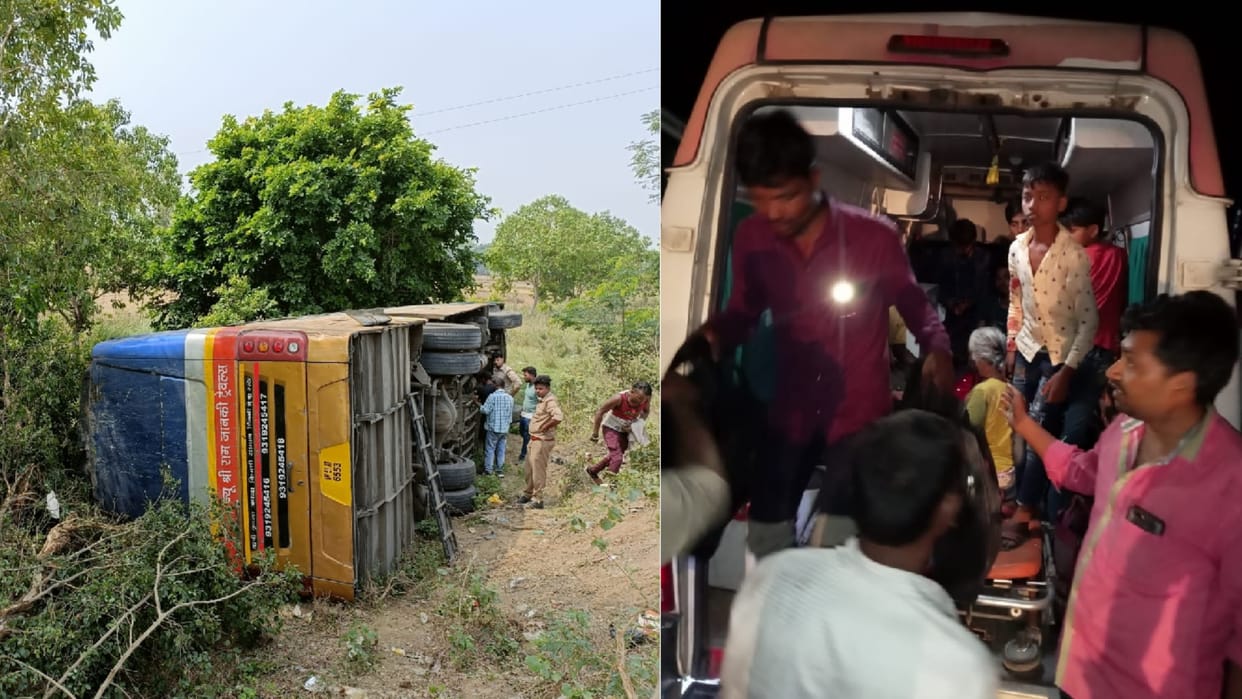 Bus going from Bihar to Delhi overturns 12 injured