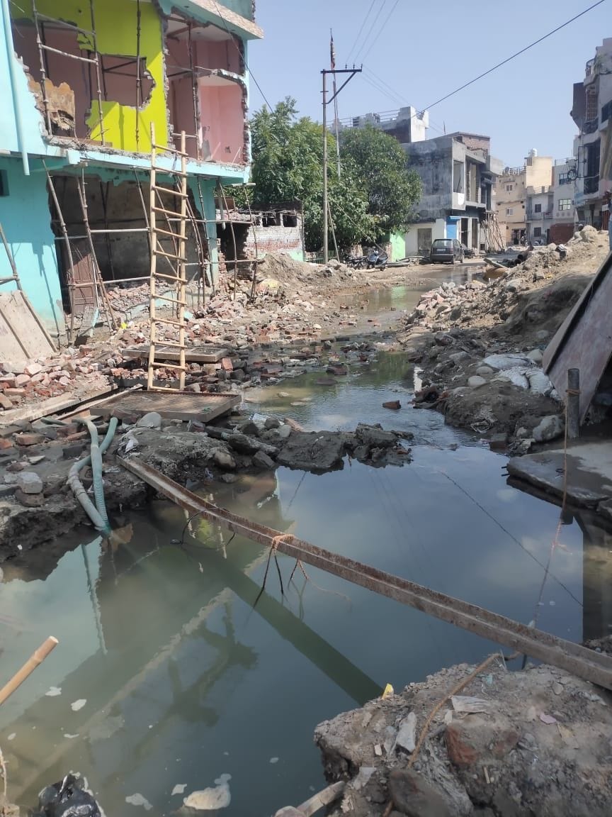 Incomplete construction of drain will become trouble in the rain