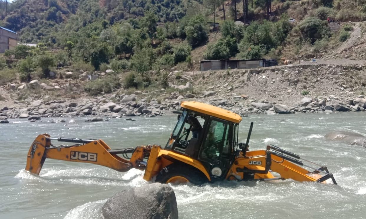 With JCB due to rising water level