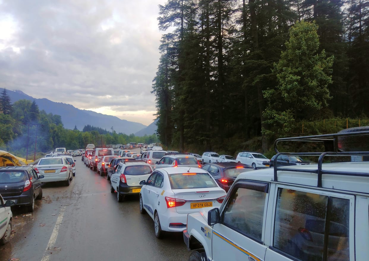 Even after the formation of four lane, there is a jaam
