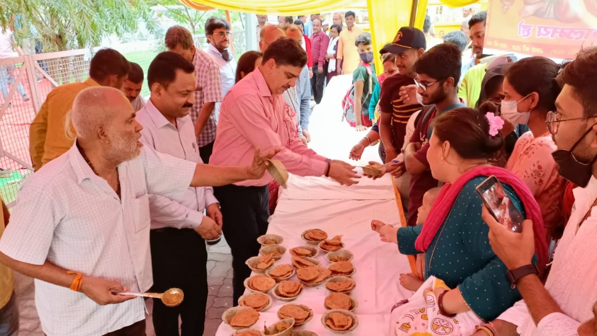 People celebrate bada mangal in Lucknow.