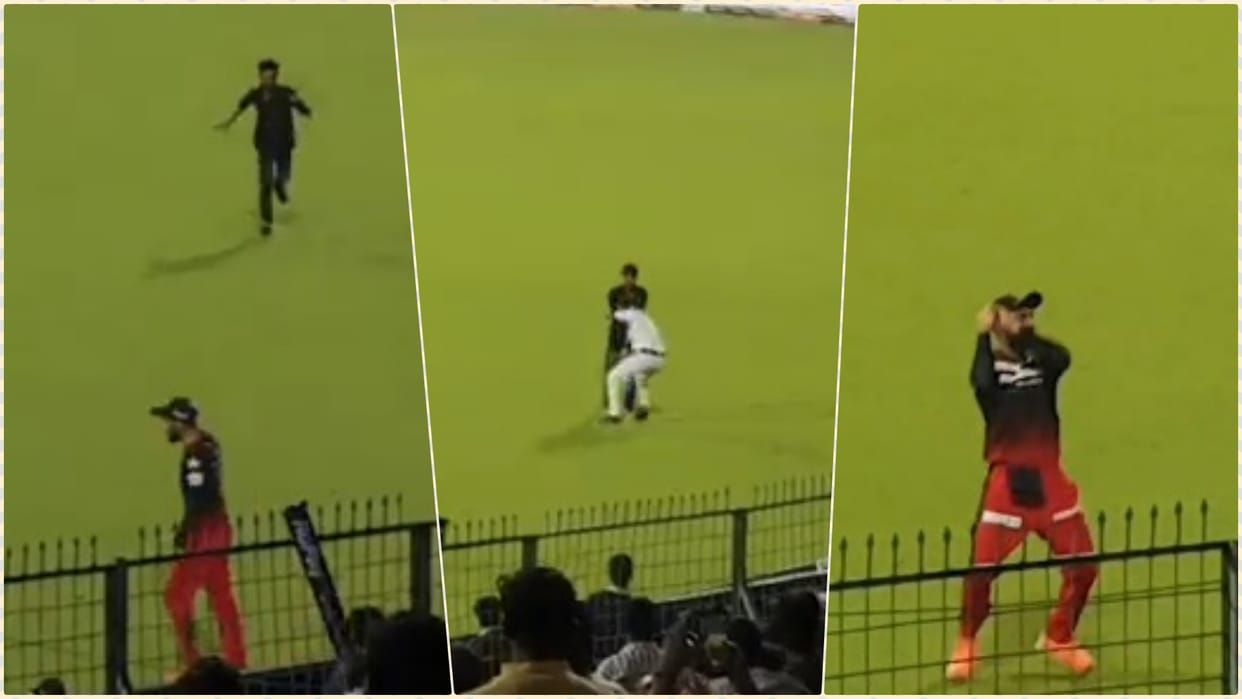 IPL 2022: Fan runs towards Virat Kohli at Eden Gardens, RCB players could not control his laugh seeing security man reaction, video viral
