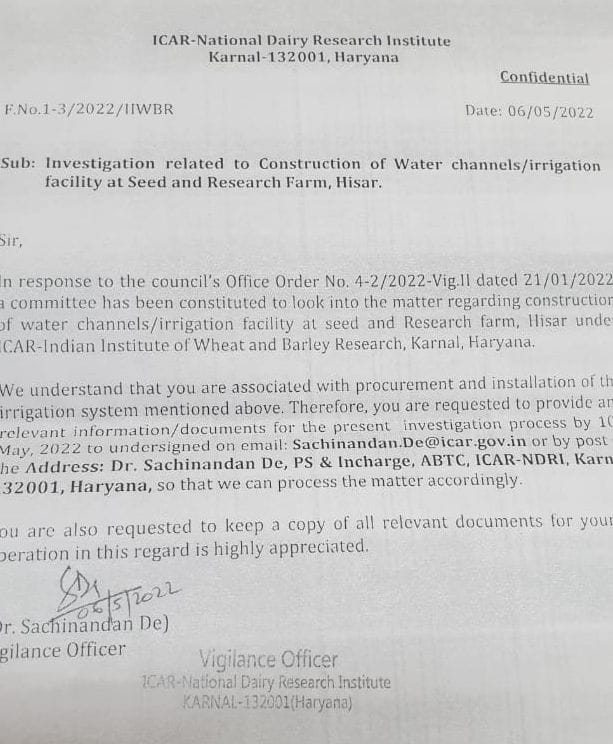 70 lakhs spent to irrigate 200 acres of land, not a drop of canal water reached in four years