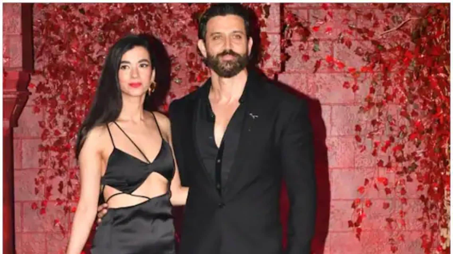 hrithik roshan saba azad romantic pose at karan johar birthday party
