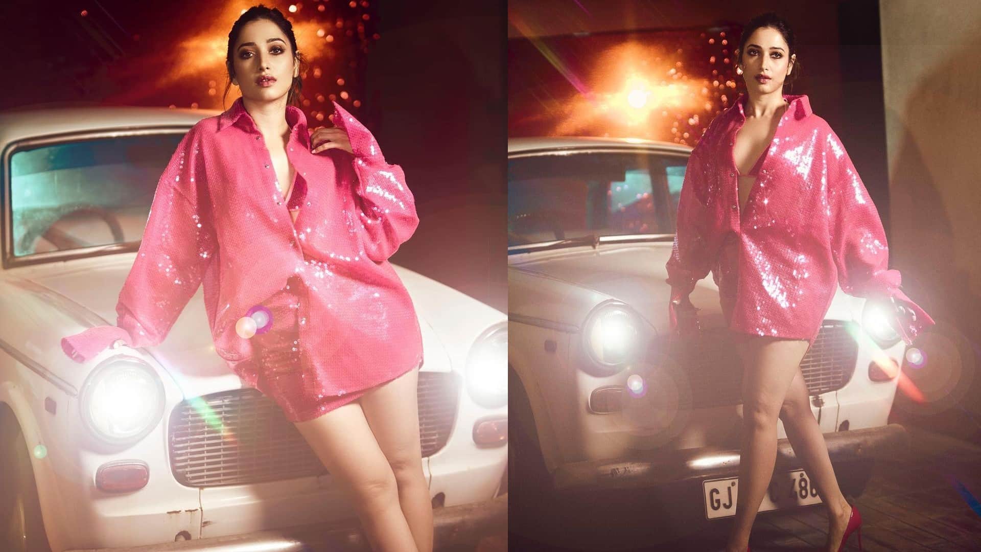 Tamannaah Bhatia babli bouncer fame actress lighting lamp barefoot video viral from IFFM fan love her action