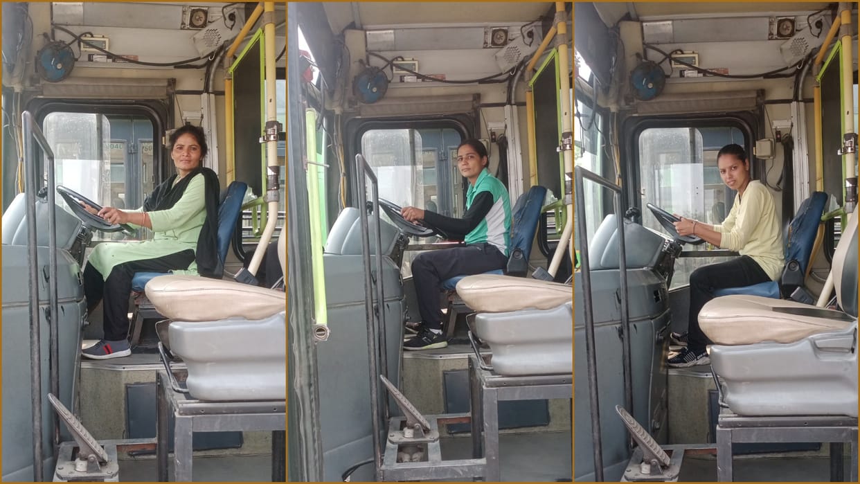 Three girls of Charkhi Dadri become driver in DTC
