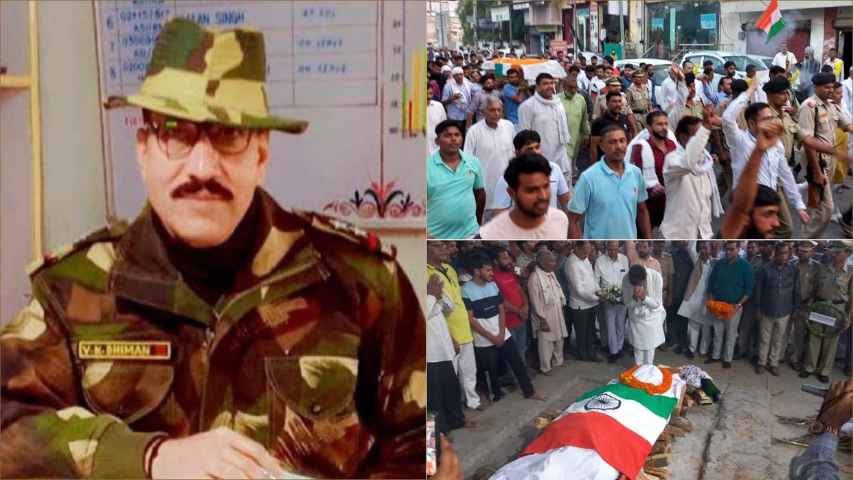 last rites of Martyr Vinod performed with state honours in Gharaunda of Karnal