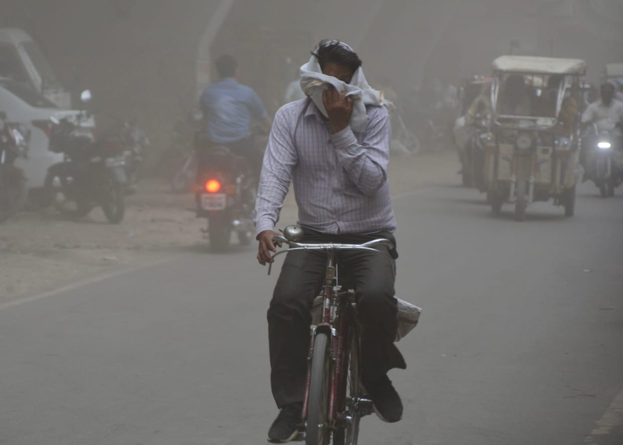 Dust storm and black clouds brought relief to the common man from the heat