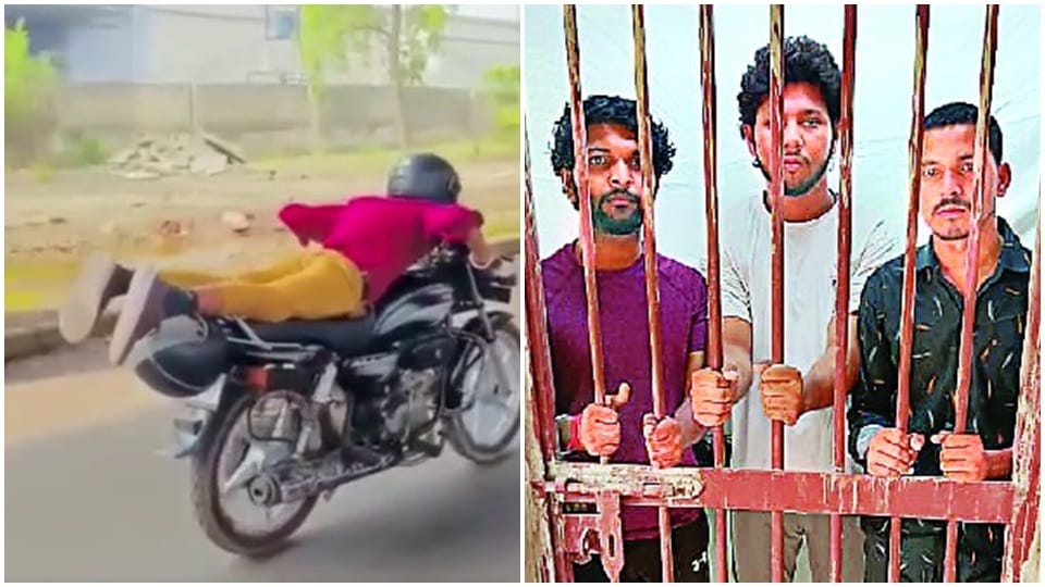 Noida Police arrested three youths who stunted like Shaktimaan on bike