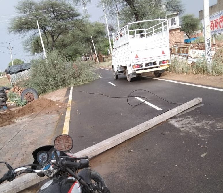 28 electric poles broken due to storm, two transformers fell