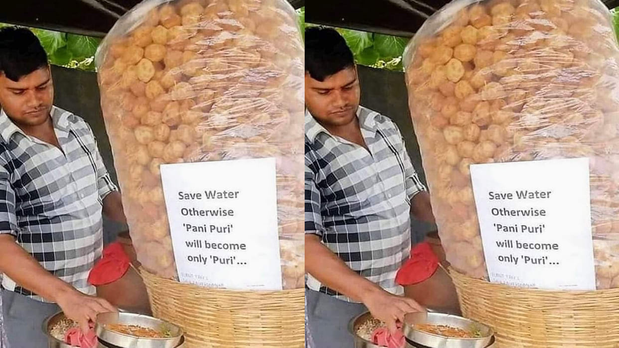Viral News in Hindi Save Water pani puri sellers massage unique way to save water wins Dy Collector Heart