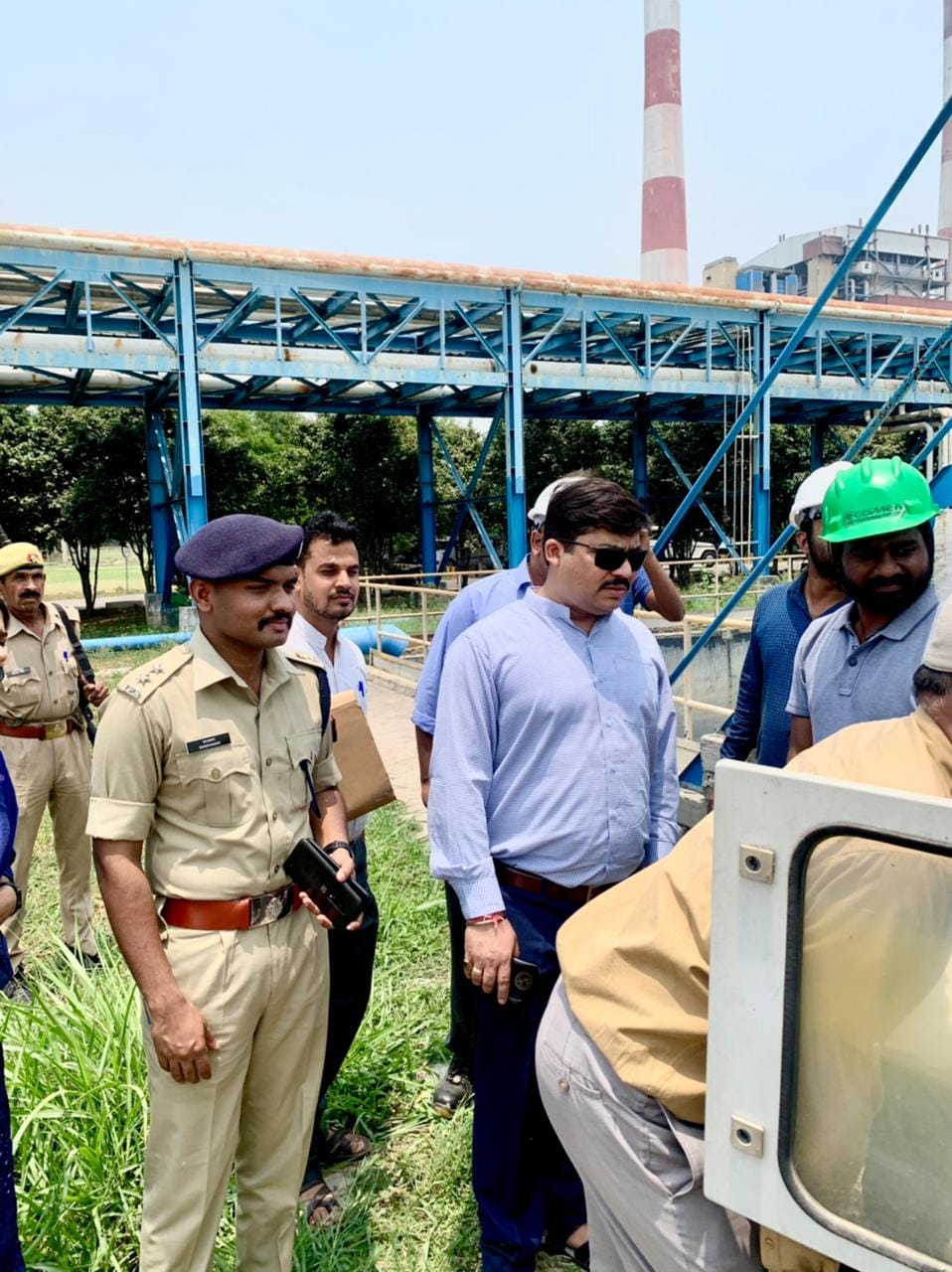 Water sample taken for pollution check of thermal power project