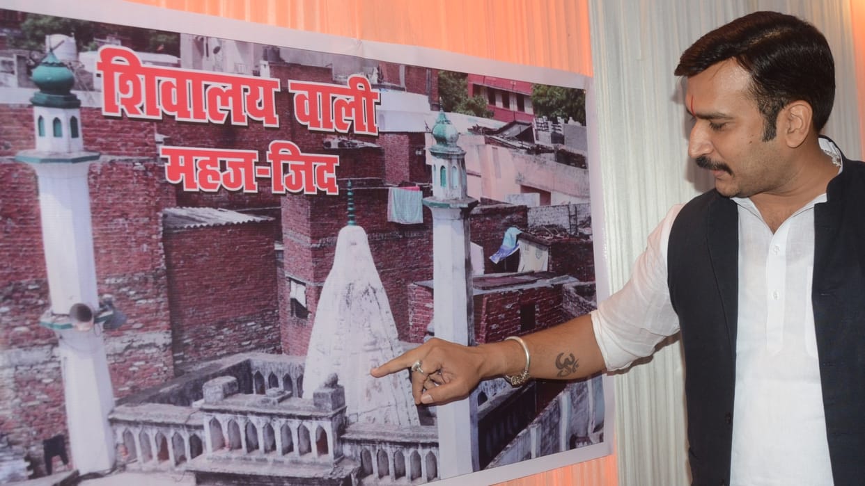 BJP leader raises issue of mosque on the place of temple.