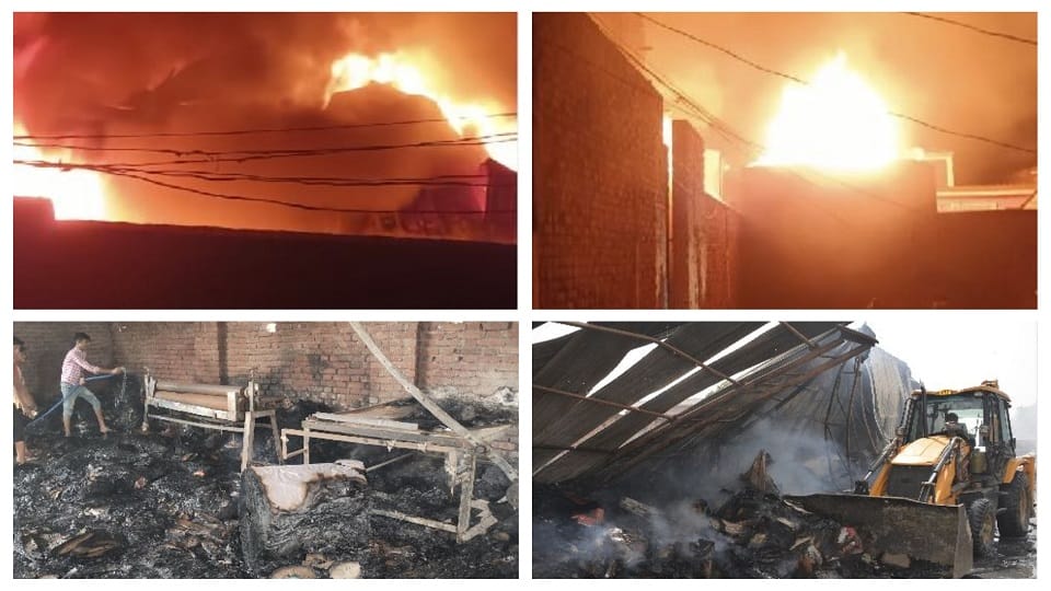 Fire in three factories due to short circuit Firozabad