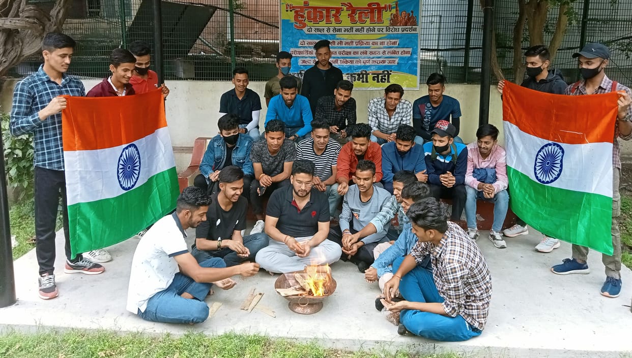 Protest Over Sena Bharti