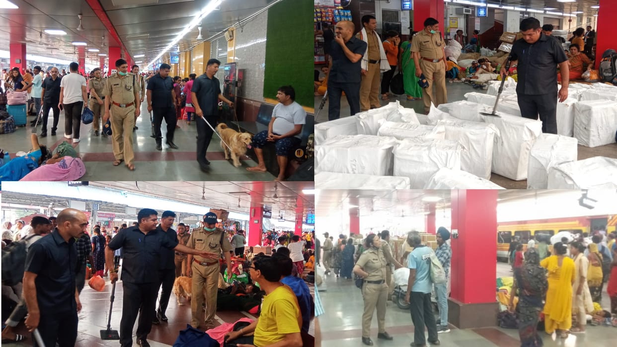 GRP and RPF along with dog squad and bomb disposal squad conducted a checking campaign at the railway station Haridwar, Somvati Amavasya bath, See photos