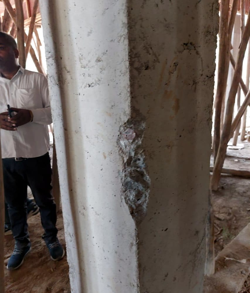 10 crore project, if you hit the hammer, then the RCC beam is breaking