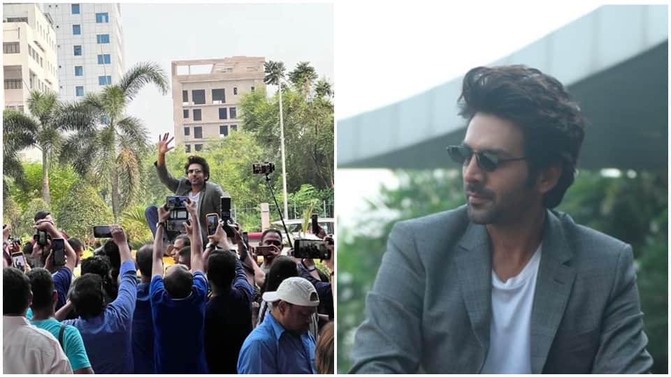 Kartik Aaryan reached Kolkata for promotion of Bhool Bhulaiyaa 2 and greeted fans by boarding a yellow taxi on howrah bridge