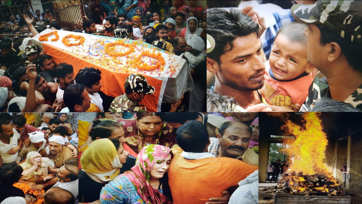 Muzaffarnagar News: SSB jawan Ankit Chaudhary was cremated in a gloomy atmosphere, see photos