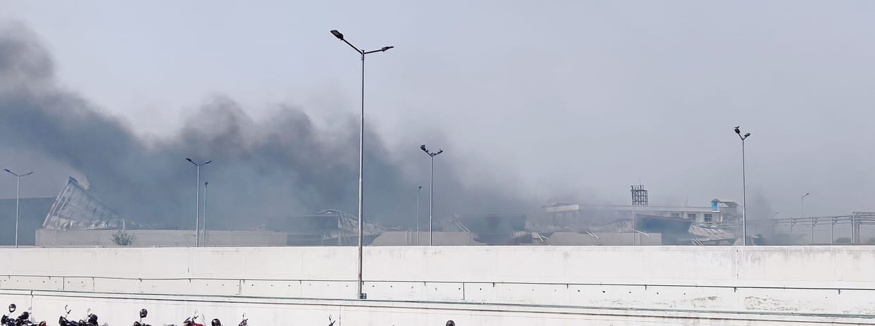 Massive fire broke out in the warehouse of Relaxo Footwear Company