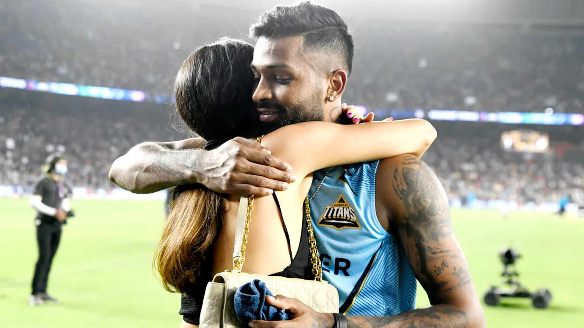 IPL 2022 Final GT vs RR Photos: Wife Natasha Stankovic hugged Hardik Pandya after Gujarat Titans become champion, got emotional too, coach Ashish Nehra  fun moment with captain