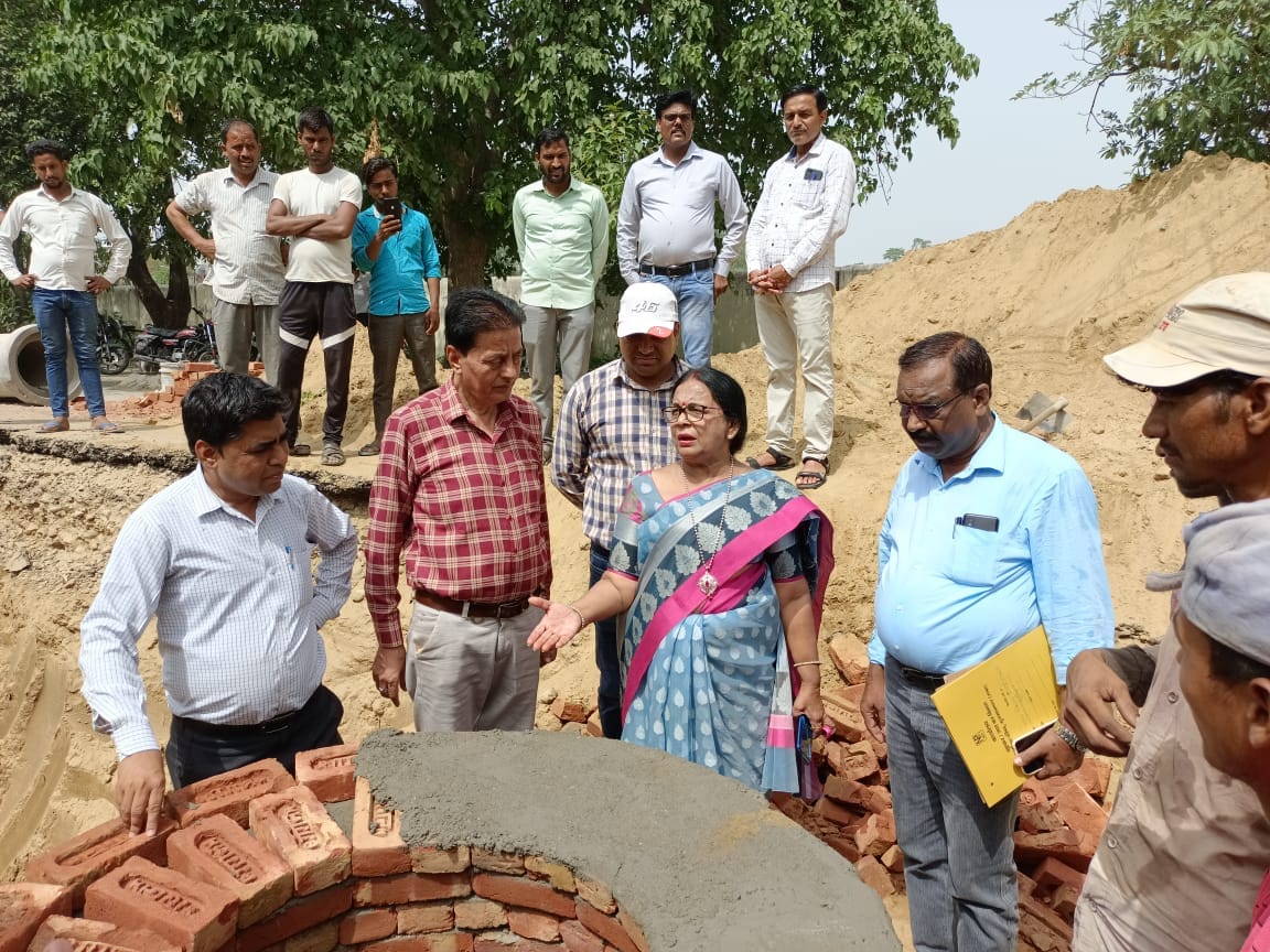 Chairperson inspected the sewer line