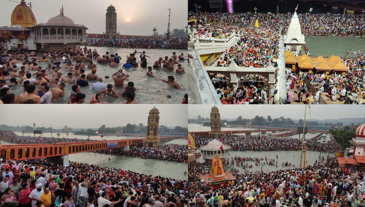Somvati Amavasya 2022: Crowd of devotees gathered for Somvati Amavasya Snan at Haridwar Ganga Ghats, See Photos