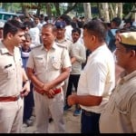 भिवानी में मौके पर मौजूद पुलिसकर्मी।