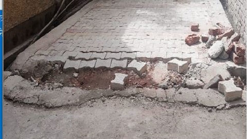 road built six months ago started to become dilapidated again