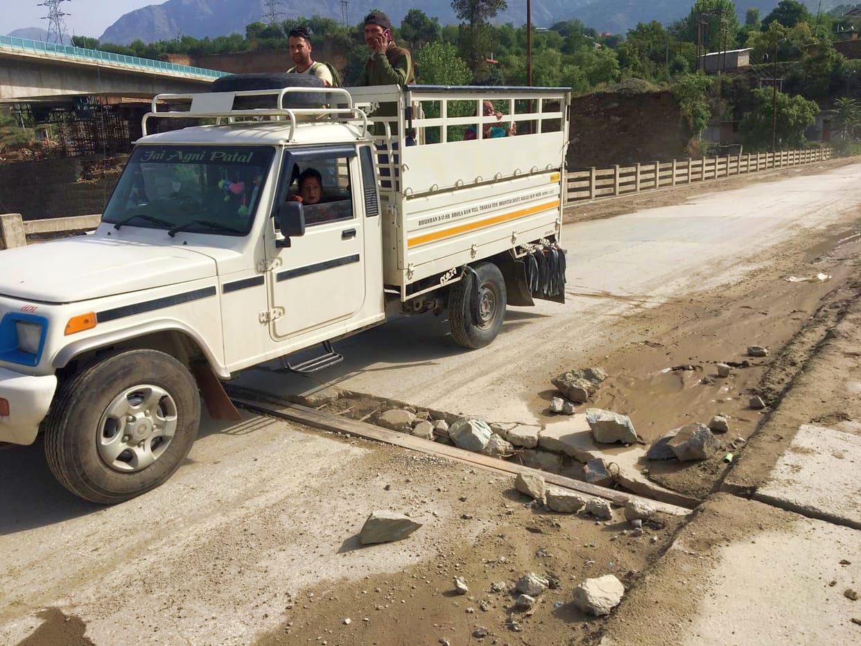 Double lane bridge of Bajaura damaged