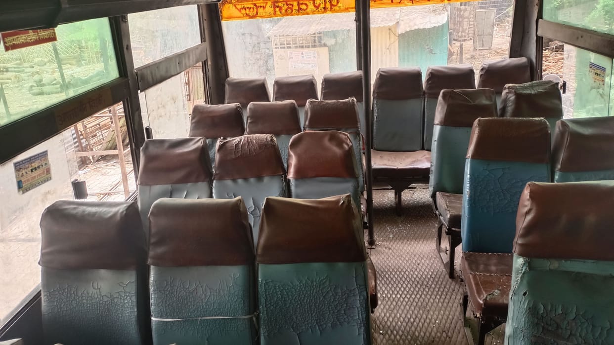 Broken seats of buses were fixed, covers installed