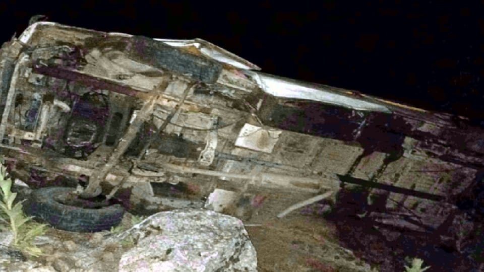 tempo traveler of passengers fell into 100 meters deep gorge on gangotri highway two killed 13 injured