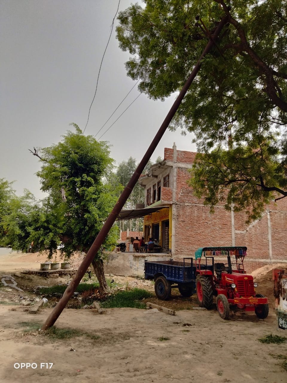 Pole broken due to truck collision, power failure in seven villages