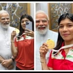 पीएम मोदी से महिला मुक्केबाज मिलीं।