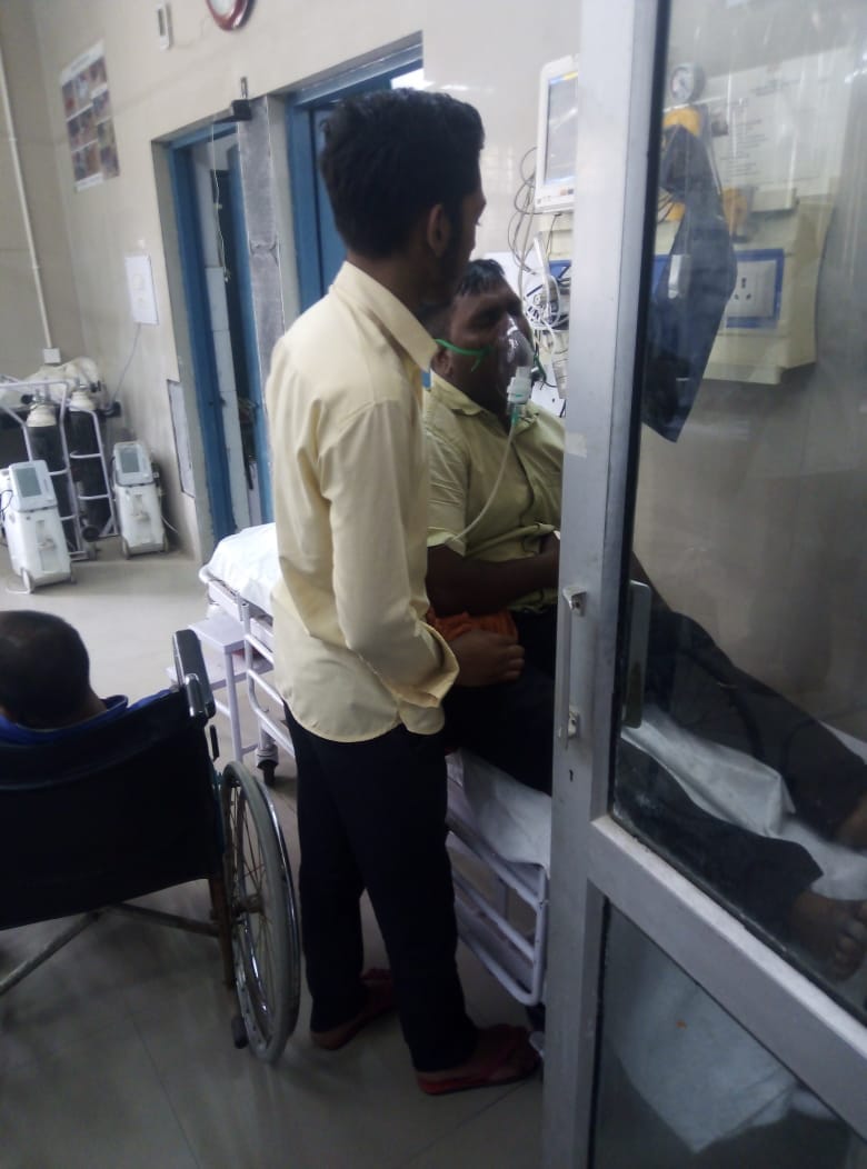 The sweeper was admitted to the hospital as soon as he was transferred