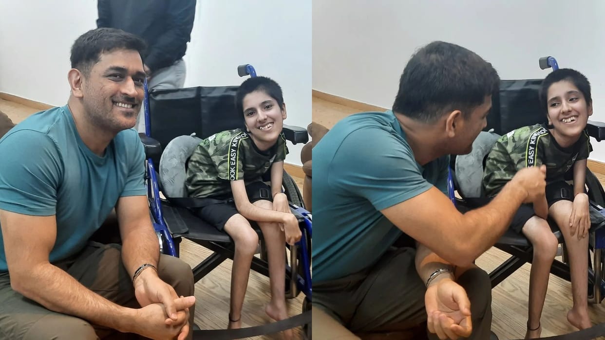 MS Dhoni meets his Specially Abled fan Lavanya said never cry again