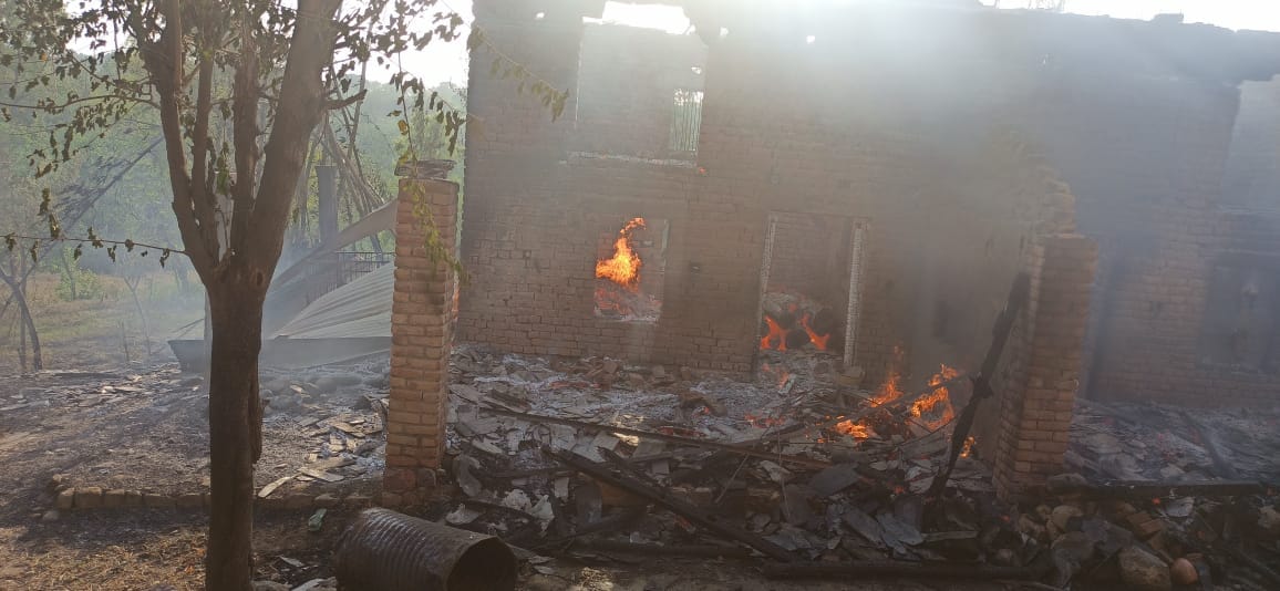 House ashes due to fire in Nadaun's Telkad