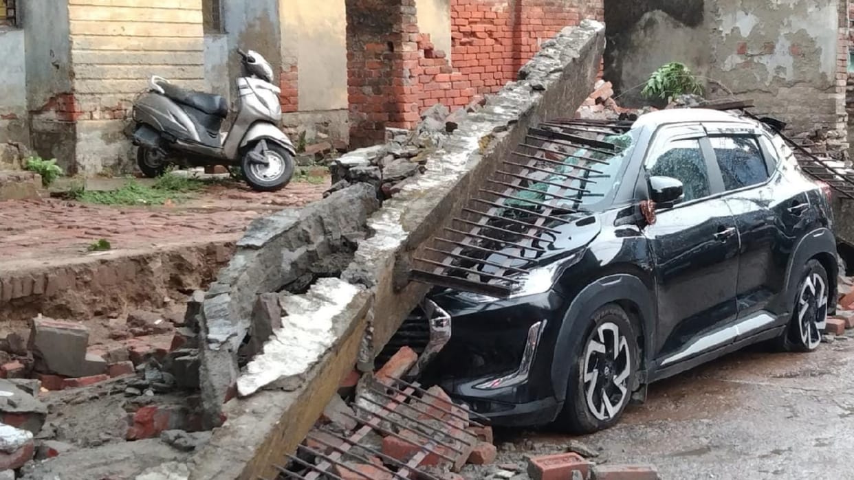 power cut and water logging due to thunder and rain fall