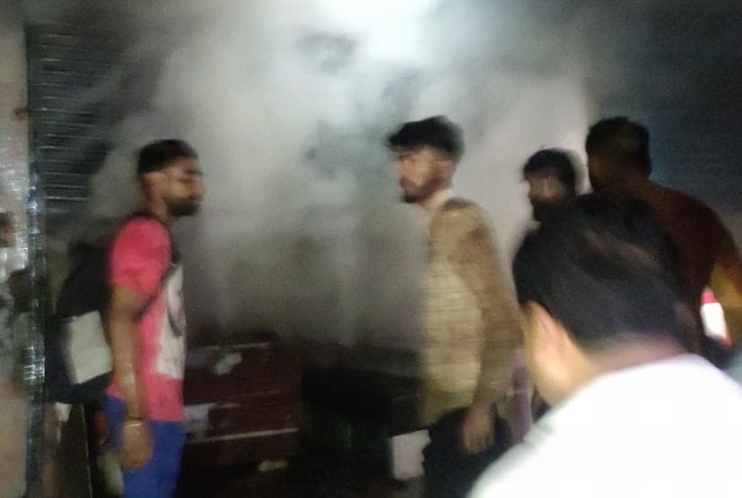 Fire breaks out in shoes shop in Gur Mandi