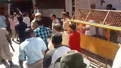 tension in baran after attack on shopkeepers Police force deployed on spot